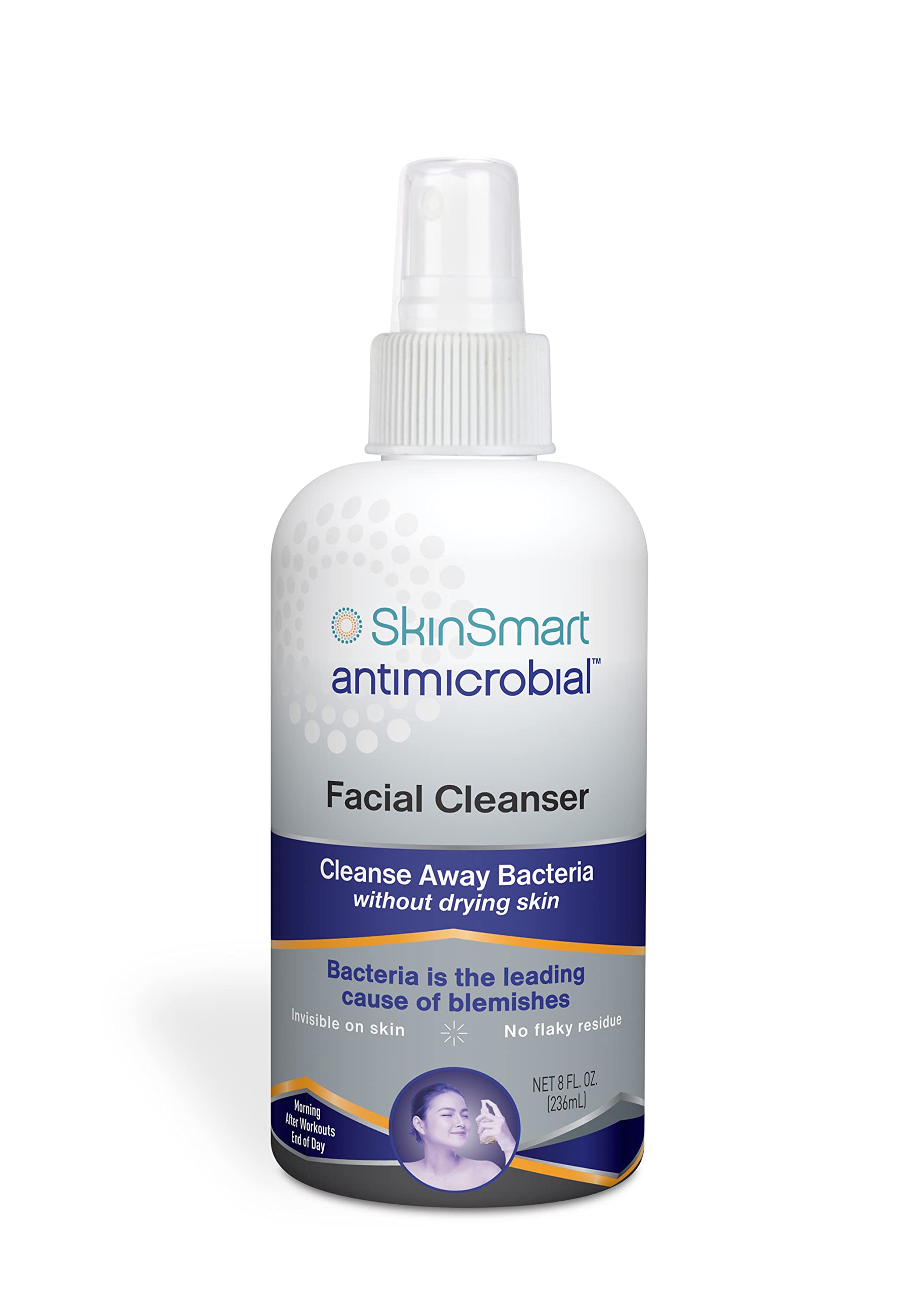 SkinSmart Facial Cleanser for Acne Targets Bacteria for Active Teenage Athletes Post Workout, Safe for Multiple Daily Us