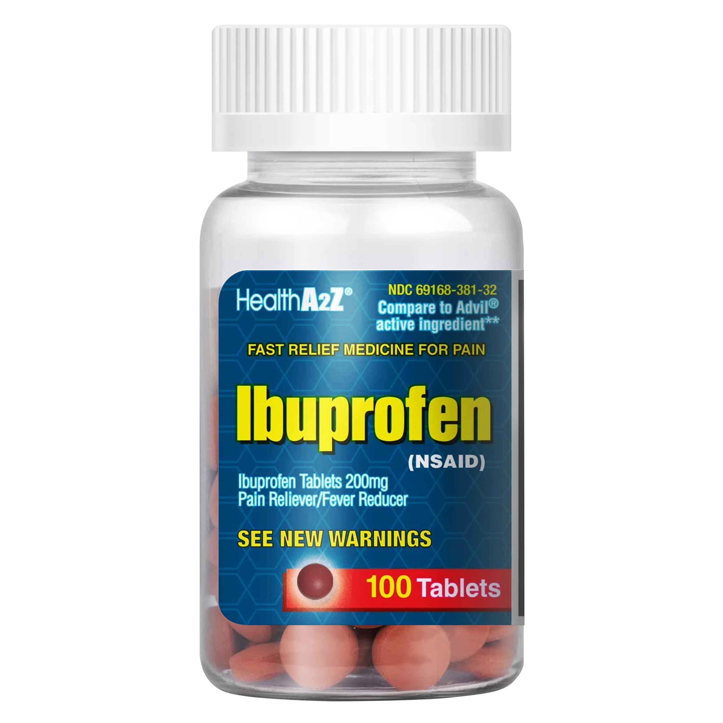HealthA2Z Ibuprofen 200mg | Pain Relief | Fever Reducer | Headache Relief | Back Pain Relief (100 Count)  
HealthA2Z Ibu