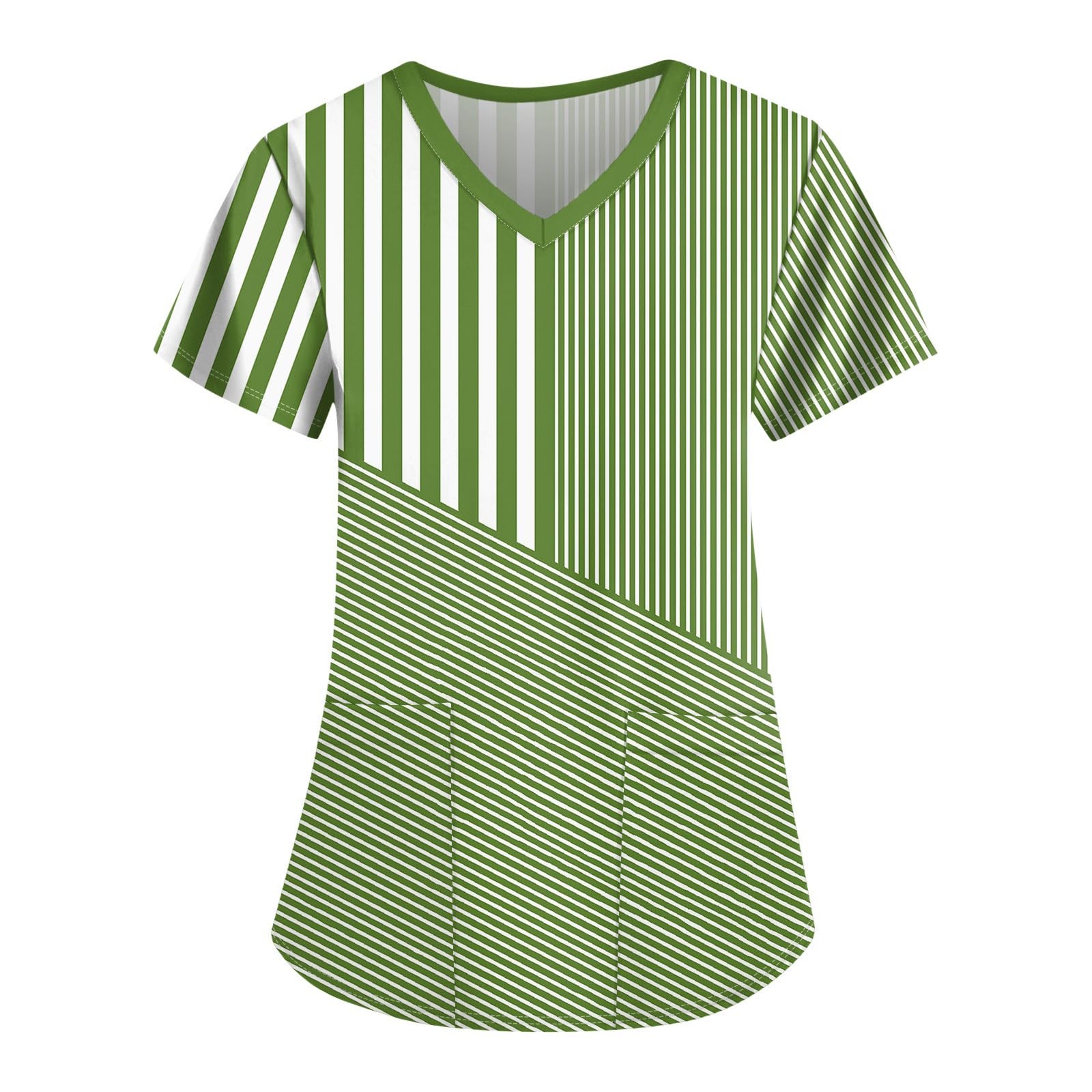 Women's V Neck Printed Scrubs Short Sleeve Nurse Uniforms Summer Going Out Trendy T-Shirts