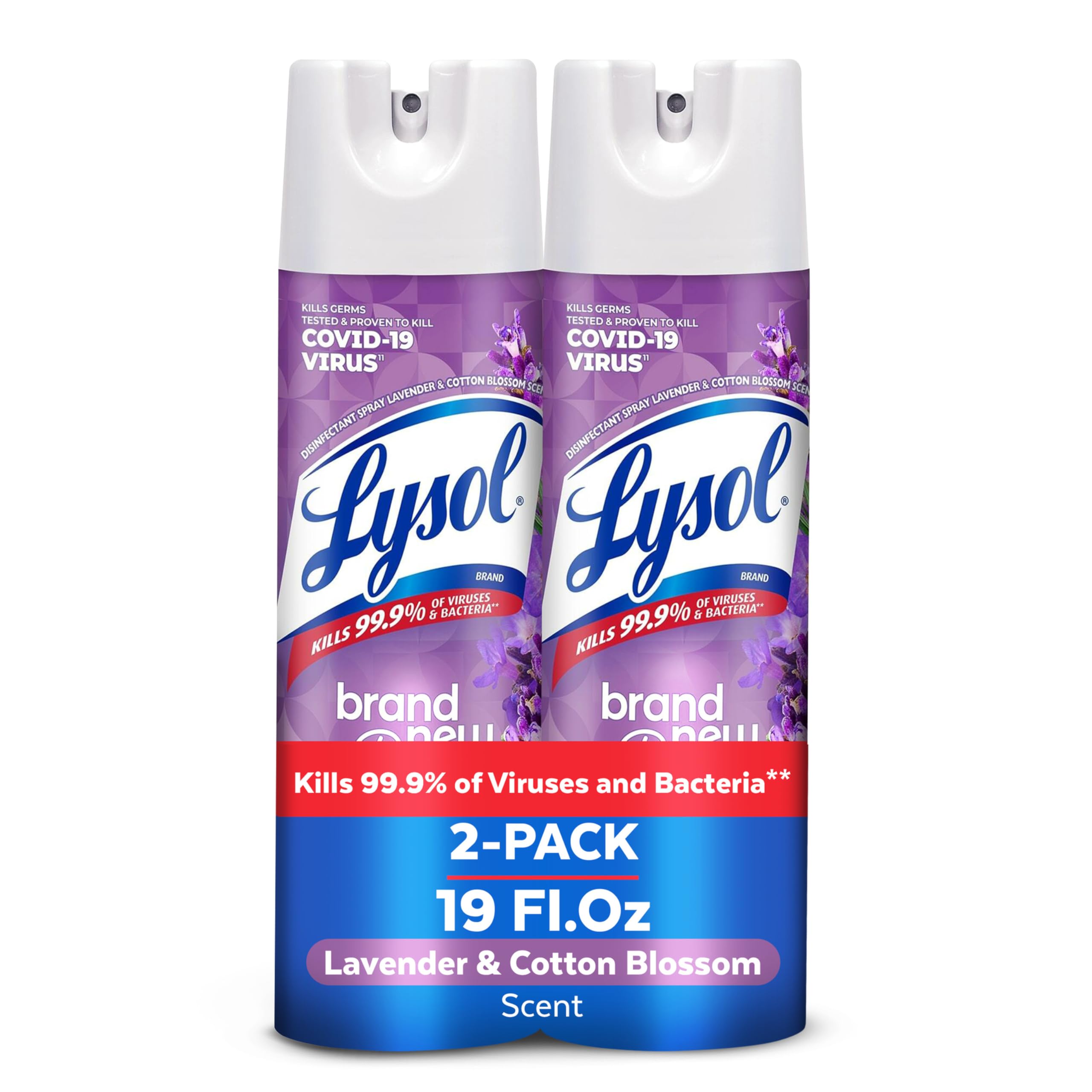 Lysol Disinfectant Spray, Antibacterial and Sanitizing, For Households, Fighting Germs and Odors, Lavender & Cotton Blos
