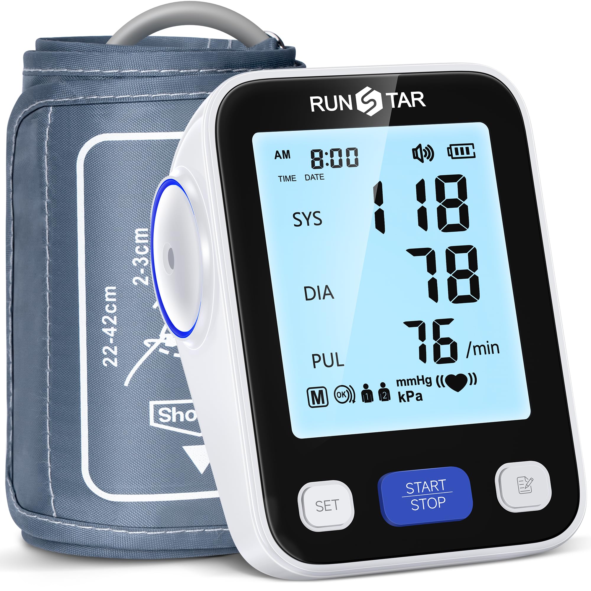 Runstar Upper Arm Blood Pressure Monitor with Wide Range Cuff for Home Use FSA/HSA Eligible  
Runstar Automatic Digital 